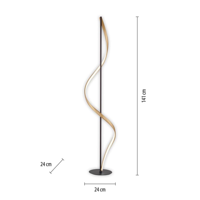 Q-Smart-Home Paul Neuhaus Q-Swing vloerlamp antraciet/messing