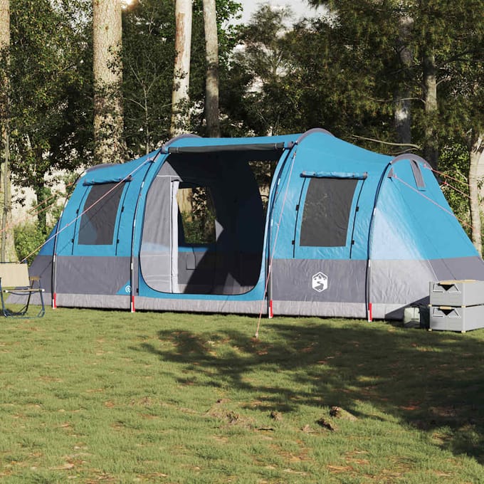 Vidaxl Tente de Camping, Tunnel, 4 Personnes, Bleu, Imperméable