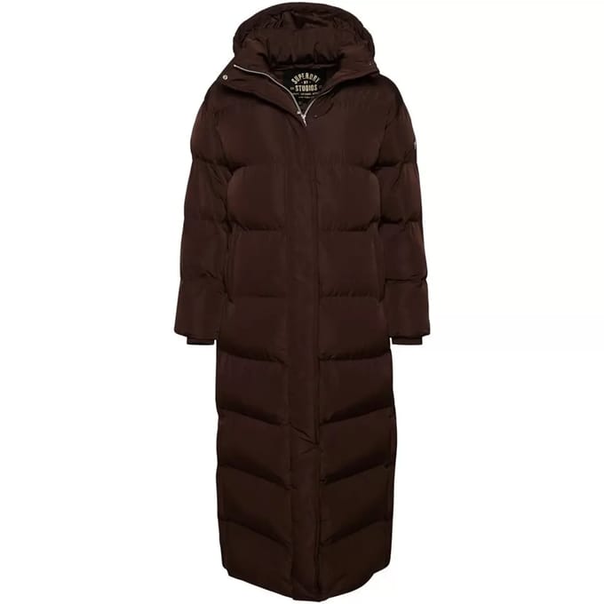 Superdry - Maxi pufferjas met capuchon - Dames - Gewatteerde jassen