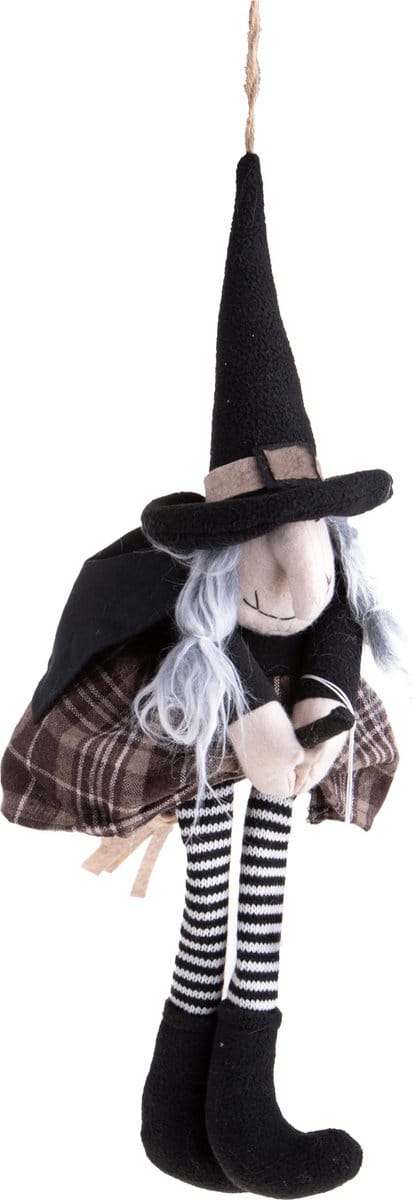 Bianchidino - heks op bezem om op te hangen / halloween