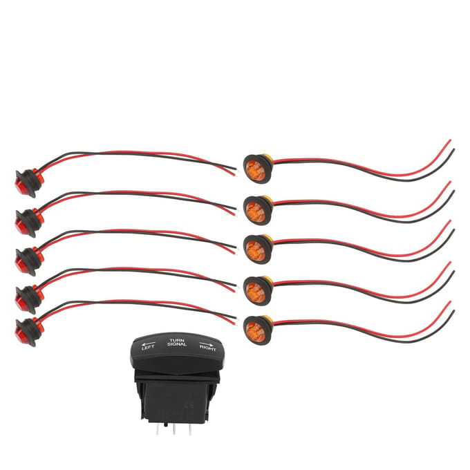 Interrupteur à bascule de clignotant ATV UTV Relais de clignotant Faisceau de remplacement pour Polaris Ranger RZR DC12V black
