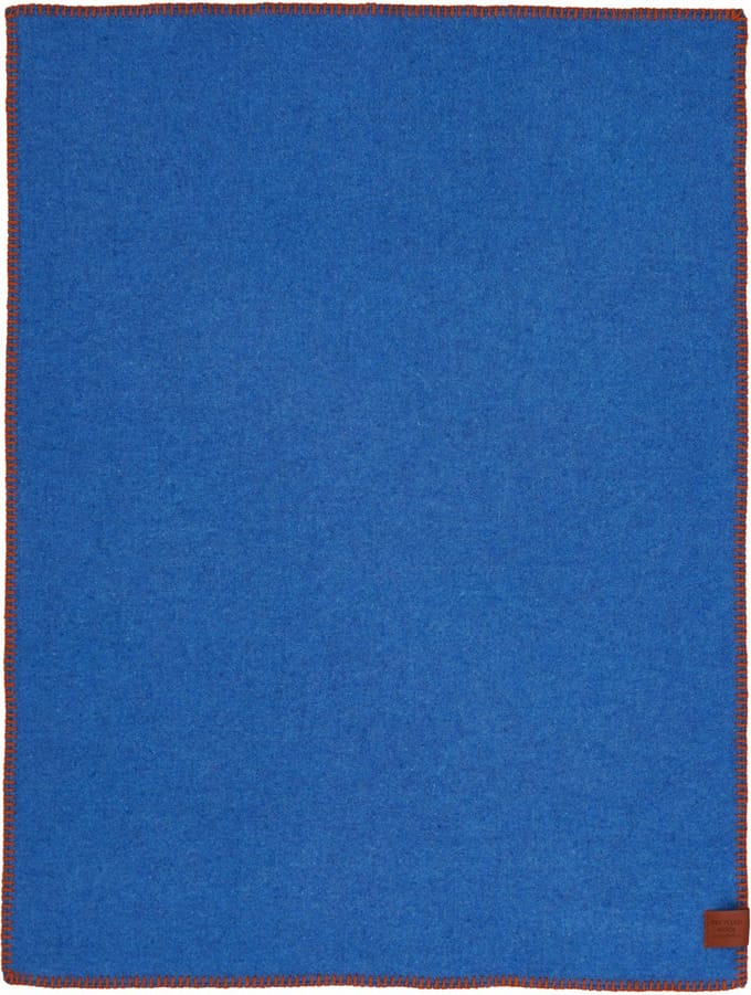 Klippan wiegdeken Cozy baby blue/orange, 50% recycled & 50% eco lambswool