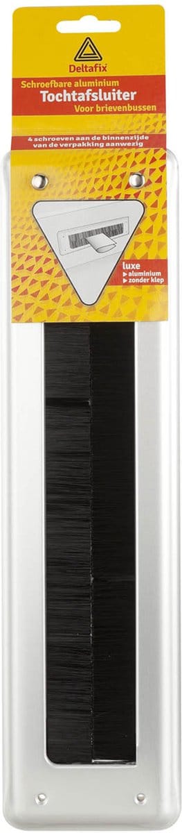 Deltafix Brievenbusborstel - aluminium - 34 x 8,3 cm - tochtafsluiter - energiebesparend