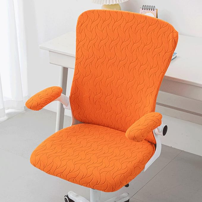 1 ensemble Housse de Chaise de Bureau Extensible Housse de Chaise de Jeu à Dossier Large Housse de Siège d'Ordinateur Housse de Fauteuil Housse de Bar Internet Maison Funda Silla 4pcs-1set gray