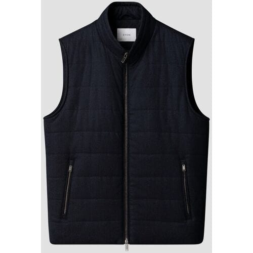 Eton Body-Warmer Padded Wool Faux-Uni Navy / male