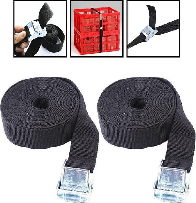 2 Stuks Spanband - Sjorband - Bindriem - Klemgesp - Lashing Strap - Click Buckle