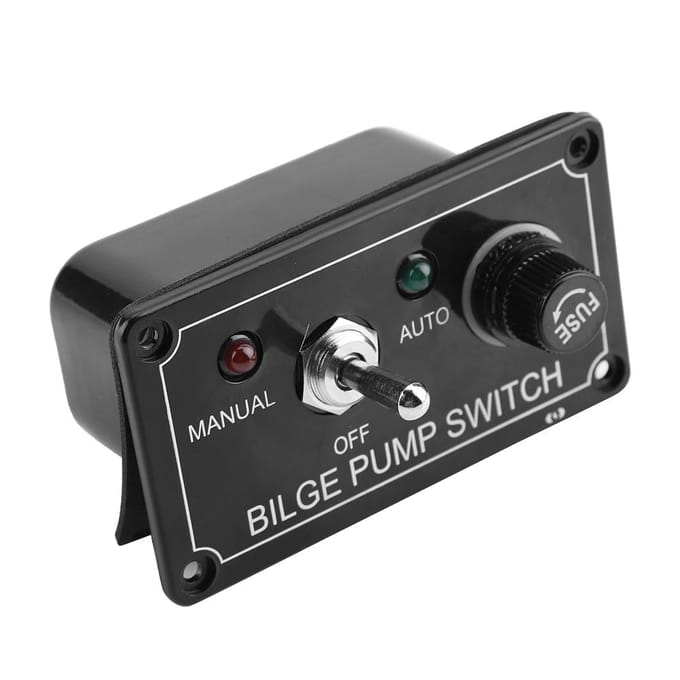 12V DC LED Indicator Bilgepomp Schakelpaneel Handmatig Uit Auto voor Boot Marine gray