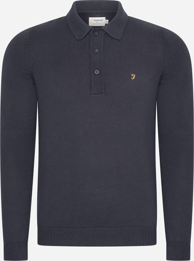Farah Sweater hamlet knit ls polo - true navy