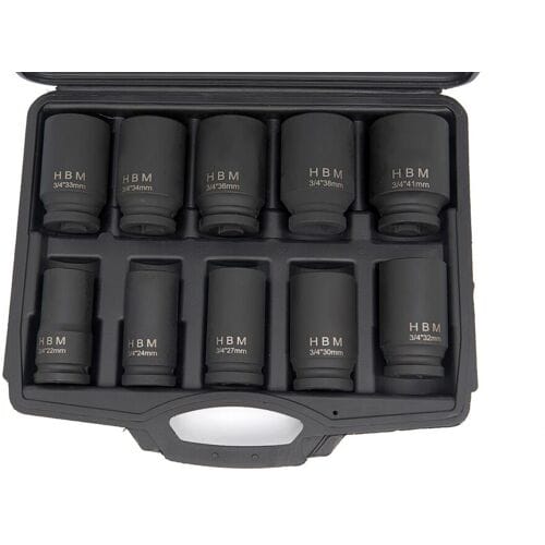 HBM Krachtdoppenset Grote Maten 3/4 Inch - 10-delig