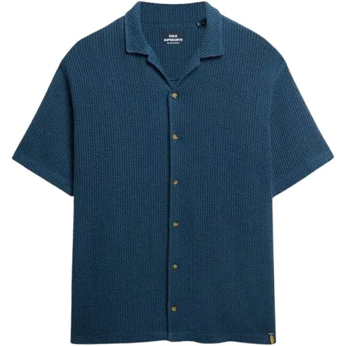 Superdry - Gebreid overhemd met textuur - Heren - Shirts