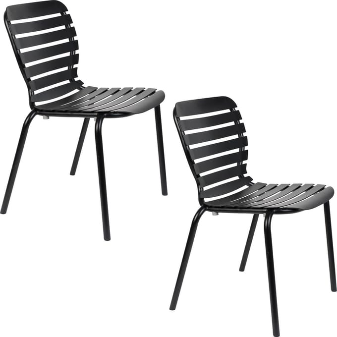 Zuiver Vondel Tuinstoel Zwart - Set van 2