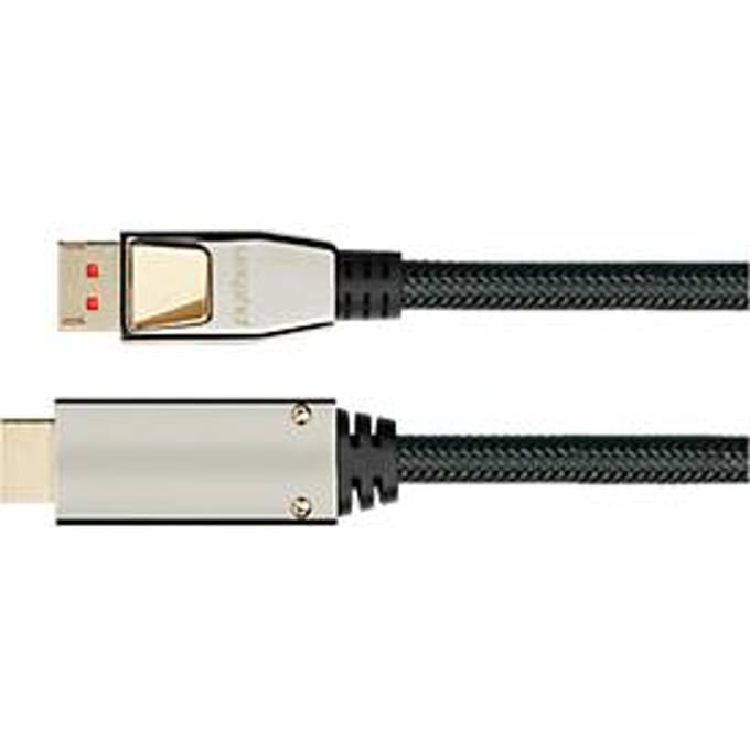 DisplayPort 1.4 kabel Good Connections Python® serie, tot 4K, volledig metalen connector & nylon vlecht, lengte 1 m, zwart