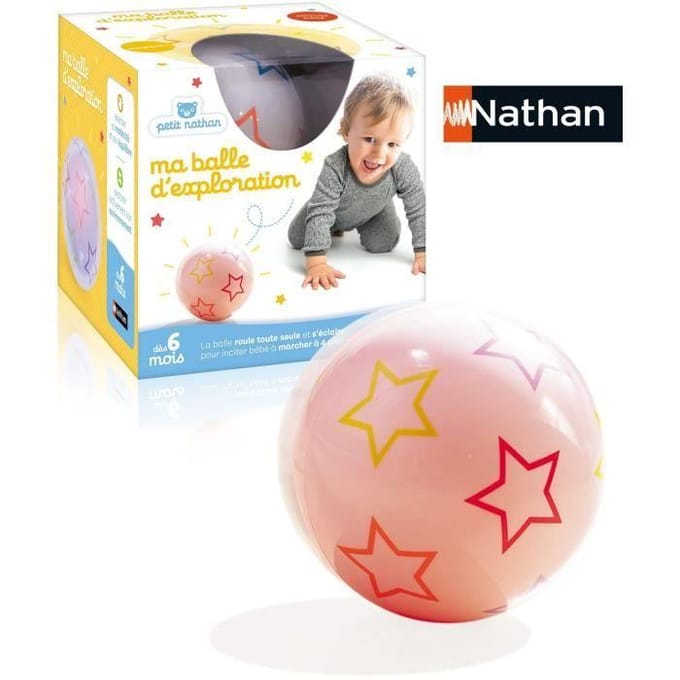 Jouet - NATHAN - Balle d'exploration - Motricité pour bébés, change de couleur et direction geel