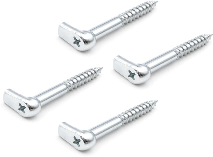 Dailygoods - Set van 4 Schroefhaken met Kruiskophaak voor Wand en Plafond