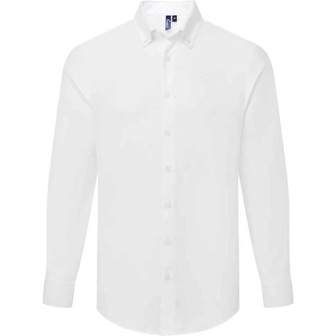 Premier Heren Supreme Oxford Formeel Overhemd Met Lange Mouwen (Wit)