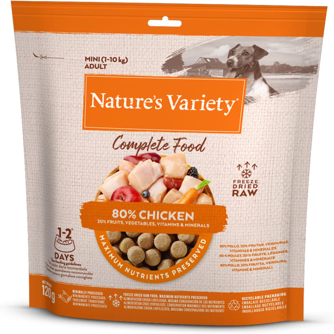 2 + 1 Gratis! Nature's Variety Freeze Dried Hondensnacks - Mini Snacks Kip (3 x 120g)