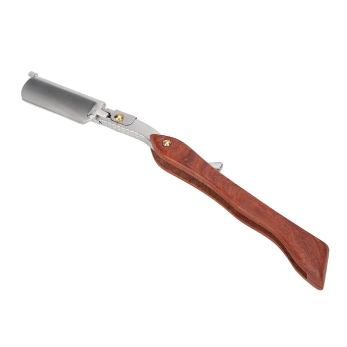 Scheermes PU Lederen Etui Lichtgewicht Draagbaar Palissander Baard Kapsel Handmatig Scheermes voor Mannen gray