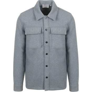 Suitable Overshirt Wool Blend Blauw - Maat XXL - Heren