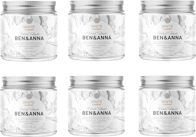 BEN&ANNA - whitening tandpasta met fluoride 100 ml - 6 Pak