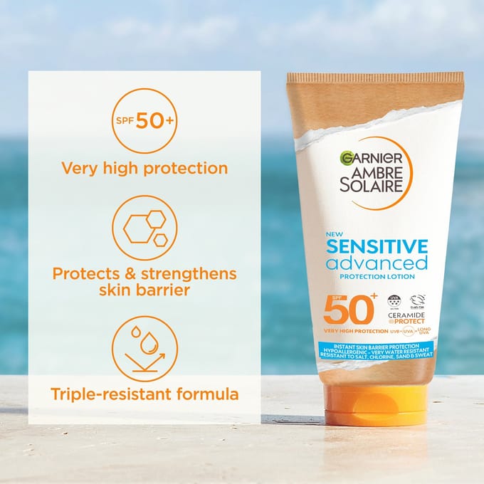 Garnier Ambre Solaire Sensitive Advanced SPF 50+ Zonbescherming Lotion - 175 ml
