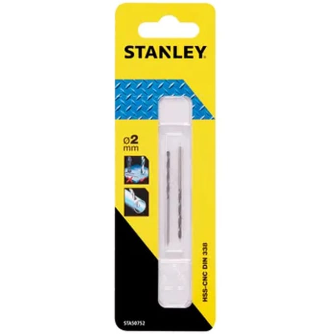 Stanley Hss-metaalboor Set - Diam. 2mm - 2 Stuks