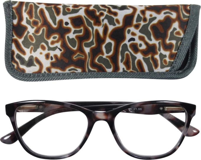 Lilly&June Leesbril Havana Grijs +2 - Met Bijpassend Etui