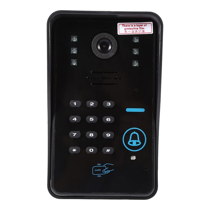 Interphone vidéo tactile LCD RFID 7  avec sonnette et système de sécurité à domicile avec mot de passe blanc