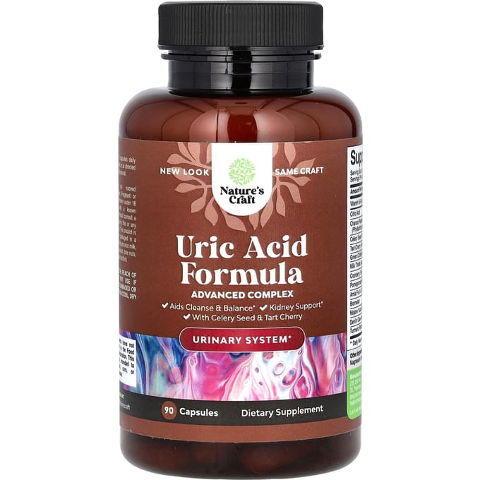 Nature'S Craft, Jichtzuur Formule, 90 Capsules