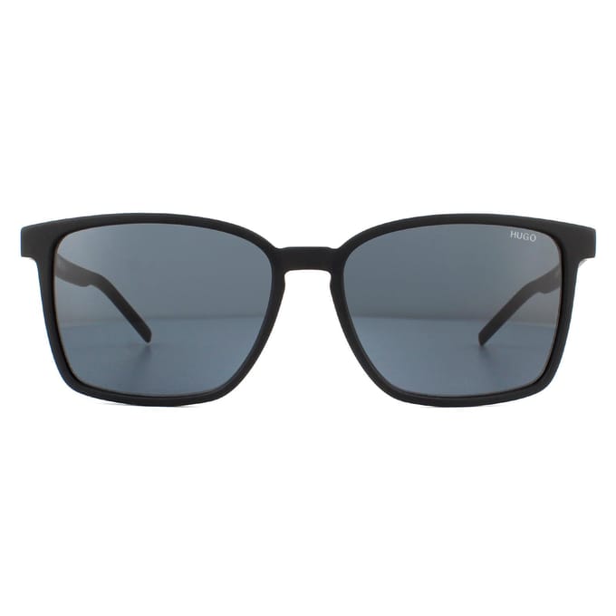 Hugo van Hugo Boss Square Mens mat zwart grijze zonnebril