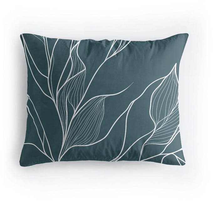 Zelesta Pure Design Katoen Kussensloop set van 2 - White Leaves 80x80cm