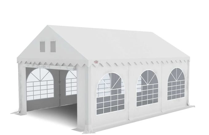 Grizzly Outdoor | Partytent PVC | 4x6 | Brandvertragend | Wit | Incl. grondframe