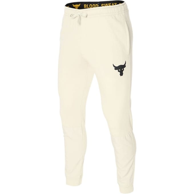 Under Armour Project Rock Heren Beige Terry Track Pants