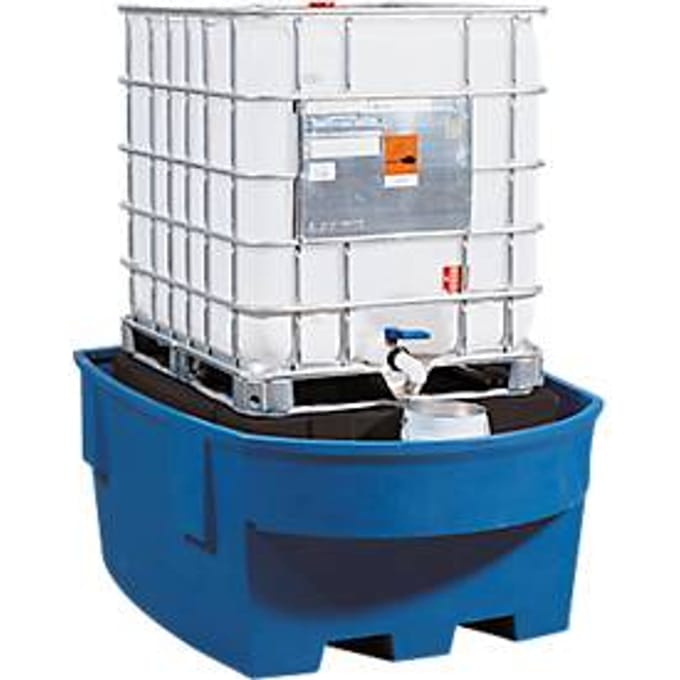 Tankcontainerstation met geïntegreerde opslagruimte