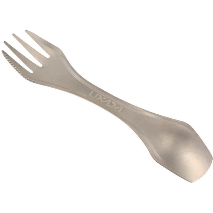 Lixada 100% Titanium Outdoor Camping Picknick Lepel Vork Mes gray