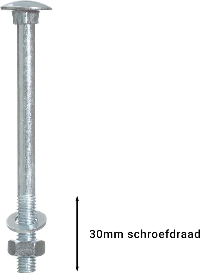 Wovar Slotbouten Verzinkt M8 x 100 mm | 100 stuks