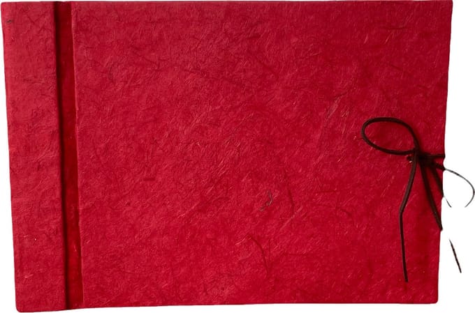 Fotoalbum handgeschept papier 18x25cm, 30 blz, rood