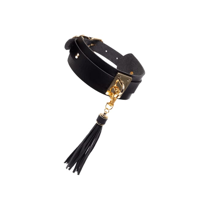 Kinky Diva – Lederen Collar met Kwastje - Goud