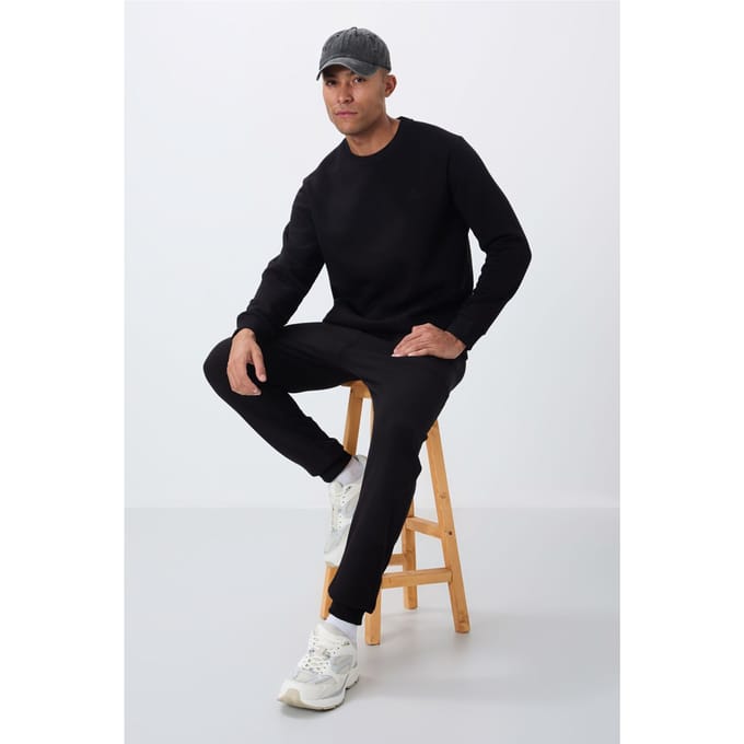 Heren katoen-polyester fleece sweatshirt en broekset