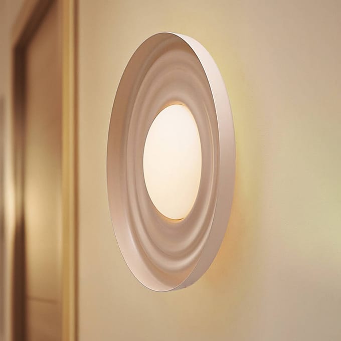 Lindby LED wandlamp Waves, beige, Ø 43 cm, metaal