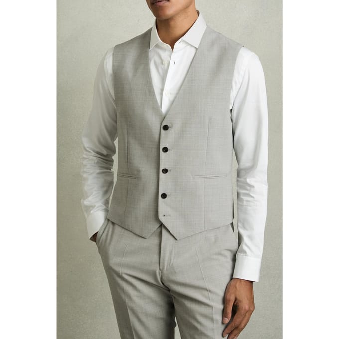 Reiss Check Waistcoat Grey Taglia: 40 | Gilet Outlet | Uomo | Grigio