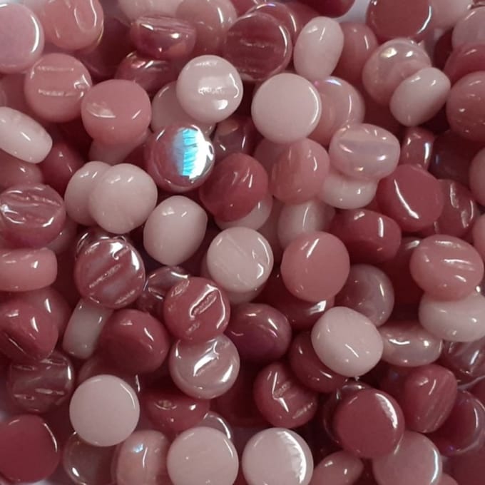 Darling Dotz Roze Rond 8mm Glas Mozaiek Steentjes 250 gram