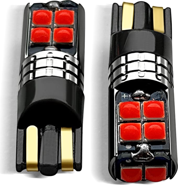 XEOD Lampen set – W5W T10 LED – Rood licht canbus – 2 stuks