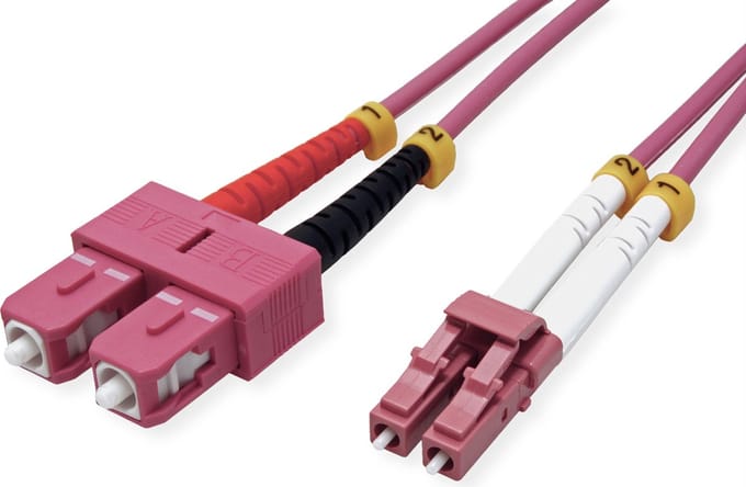 VALUE F.O. kabel 50/125µm OM4, LC/SC, LSOH, violet, 10 m