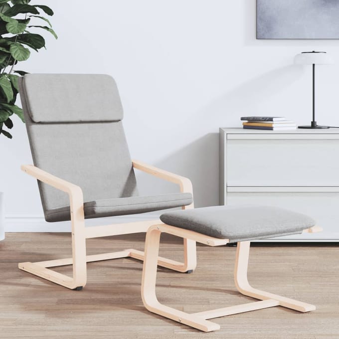 vidaXL Relaxstoel stof lichtgrijs