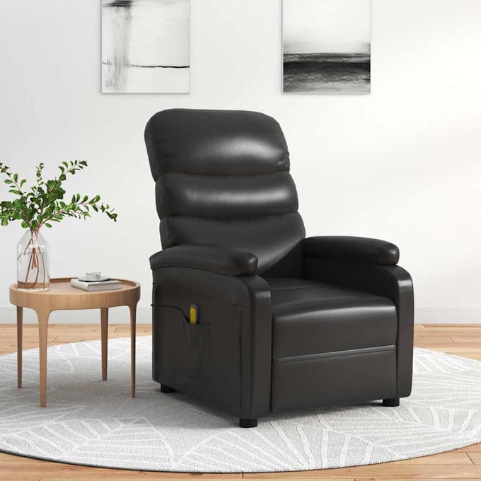 vidaXL - Massagestoel - kunstleer - zwart