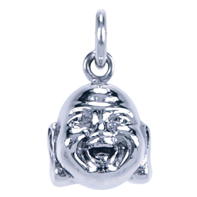 Zilveren Hotei hoofd ketting hanger