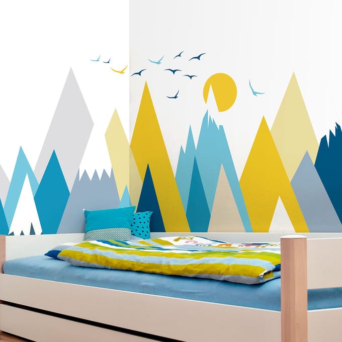 Kinderstickers van Scandinavische bergen, Betika, 100 x 150 cm