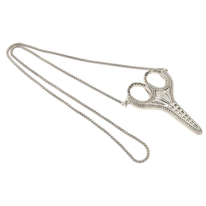 Borduur Schaar Retro Exquise Roestvrij Staal Naaischaar met Schede Ketting voor white