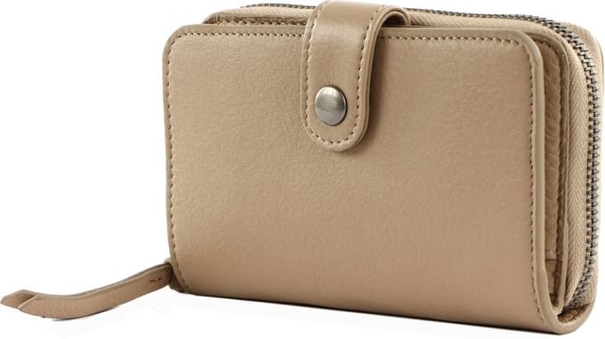 FREDsBRUDER Leren Portemonnee Fosa Wallet Feather Grey Beige