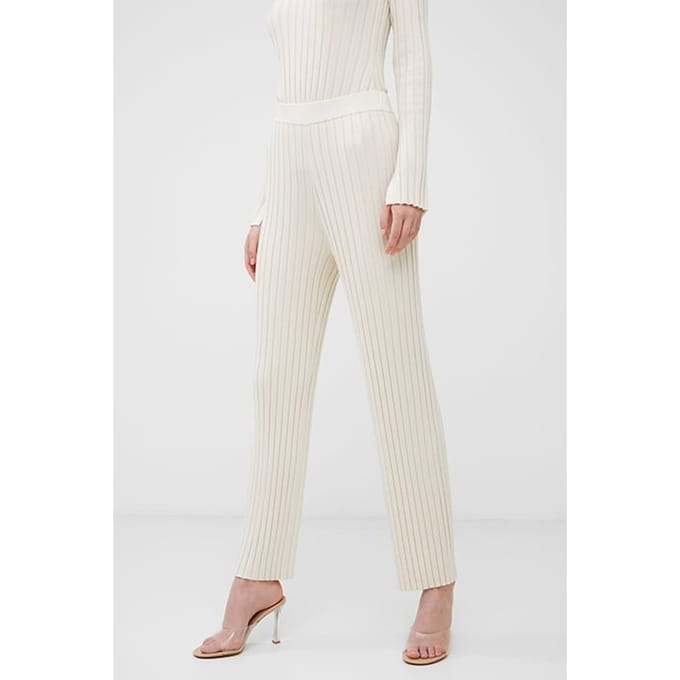French Connection Minar Pleated Trouser White Größe: M | Straight Jeans Outlet | Damen | Weiß